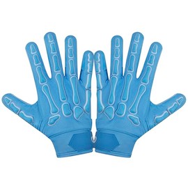 Glorious Traders Youth Football Gloves American Wide Receiver Injected Bones Football Gloves for Adult Men Women & Boys with Super Sticky Silicone Grip Palms (Orange, Adult X-Large)