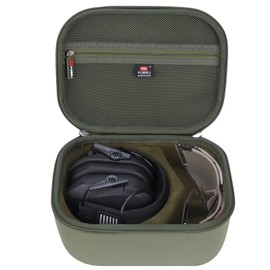 FBLFOBELI Hard Storage Carrying Case Compatible with Walker's Razor Slim/Howard Leight Shooting Ear Protection Electronic Shooting Muffs Earmuff (Case Only) (Army Green)