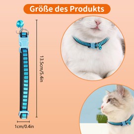 LBJFYHJN Cat Collars Set - 5 Collars Cats with Bells | Anti-Strangulation Safety | Lightweight Colourful Collar Design