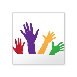 CafePress Hands Square Sticker 3 X 3 Square Bumper Sticker Car Decal