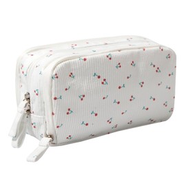 OZAOZ Big Capacity Pencil Case Pen Pouch Corduroy Pencil Bag Multiple Pockets Sturdy Zipper Cute School Supplies Pen Bag Organizer For Girls Kids (C Cherry)