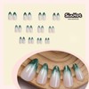 SINHOT Almond Press on Nails Medium - Dark Green Gradient