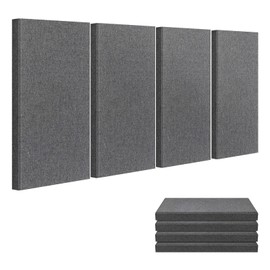 23.62" X 11.81" X 2" Fiberglass Wall Panel, 4 Pack Acoustic Panels, Acoustic Panels Sound Absorbing for Office, Studio, Home Theatre - Heather Grey