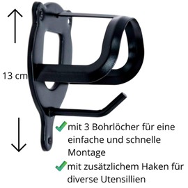 AMKA Bridle Holder Metal Black Pack of 5