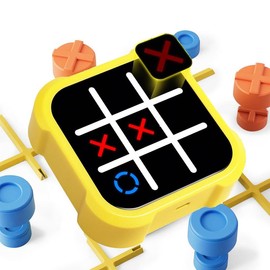 Tic Tac Toe Game, 3 in 1 Handheld Puzzle Game Console, Portable Travel Games for Car Ride, Board Games for Adults:_Green_3-in-1