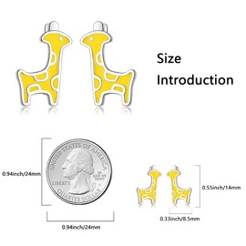 Giraffe Earrings Hypoallergenic 925 Sterling Silver Animal Stud Earrings Jewelry Birthday Gifts for Women