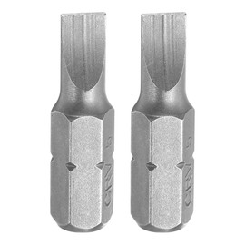 HARFINGTON 2pcs Flat Head Screwdriver Bit 1/4" Hex Shank SL5 Head 1" Length CR-V Steel Slotted Screw Driver Drill Bits for Repair Work Electric Screw Driver