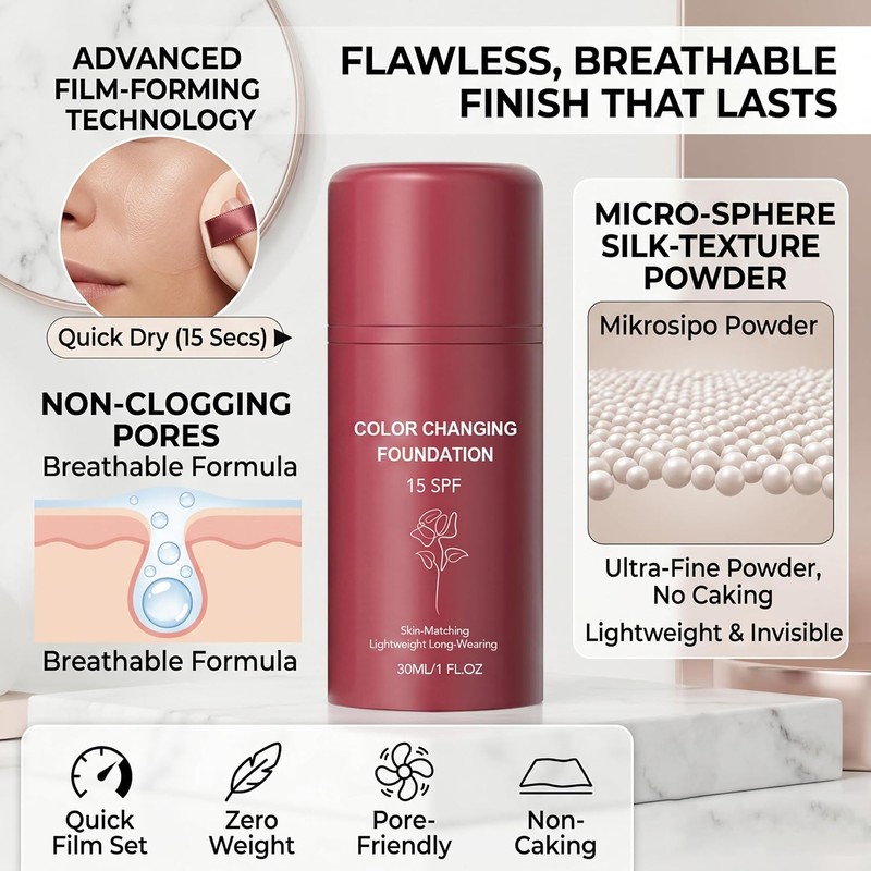 Corrector líquido mate StaZamor Adjustable – Maquillaje de larga duración