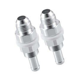 HEROFFIX 2pcs Car Fuel Line Fitting 6AN Male Flare Bulkhead to 5/16" Hose Barb Fuel Tank Fitting Adapters Aluminum Alloy Silver Tone Replace Parts