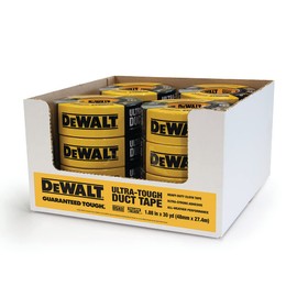 DEWALT Ultra-Tough Black Duct Tape, 12 Roll Multi-Pack, 1.88 in x 30 yd