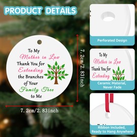 Mother in Law Gift Engraved Ceramic Ornament for Mother in Law Christmas Mothers Day Birthday Gifts for Mother in Law Mother of The Groom Gift Mother in Law Gift from Daughter in law