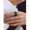 Bandmax Mens Stainless Steel Black Rings Size 13 Emerald Ring