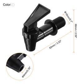 sourcing map 6 Sets Replacement Cooler Faucet, Reusable Plastic Spigot for Beverage Dispenser Parts, Outdoor Faucet Water Jug Spigot Tapes, Black and White