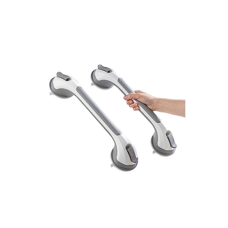 TAILI Suction Grab Rail for Bathroom,110kg,43cm,NoDrill,Elderly,Grey,2pcs