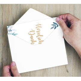 7 Premium Thank You Cards (Folding Cards) with 7 Envelopes, Thank You, Cards, Thank You Cards, Wedding, Birth, Baby, Christening, Farewell, Birthday, Anniversary