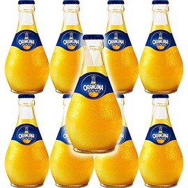 Orangina Sparkling Citrus Beverage with Pulp, 8.5 Fl Oz Glass Bottle (16 Bottles)