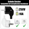 Powice Pack of 4 Schuko Plugs, Schuko Plug, Waterproof, Schuko