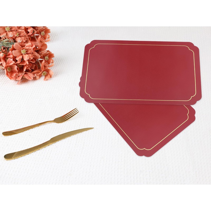 DRMHM Placemats Set of 6 Leather Placemats for Kitchen Dining