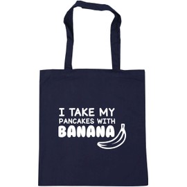 Hippowarehouse I take my pancakes with banana Tote Shopping Gym Beach Bag 42cm x38cm, 10 litres