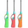3 pcs Refillable Butane Lighters, BBQ Grill Click Flame Multipurpose