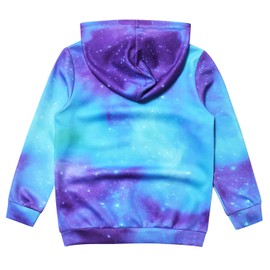Perfashion Starry Unicorn Pocket Hoodies for Girls Long Sleeve Hoodie with Pockets 10t 11t