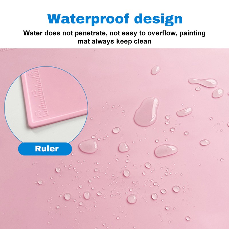Silicone Painting Mat Washable Art Mat with Foldable Water Cup
