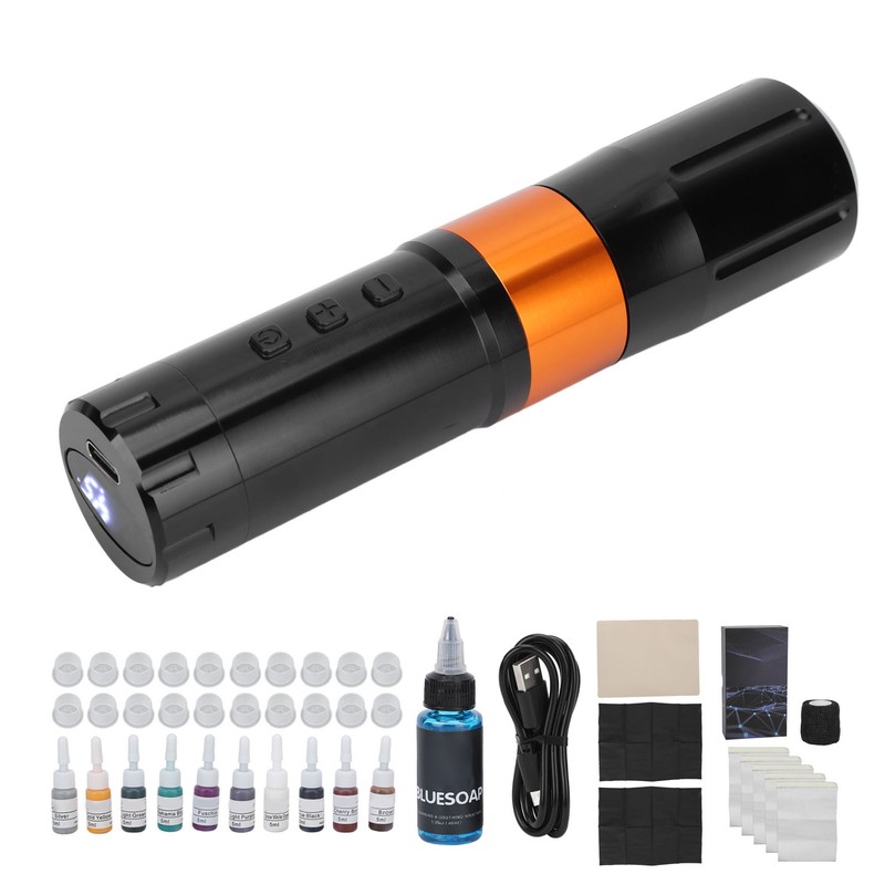 Cordless Tattoo Motor Pen Set Cleaning Blue Soap Microblading Pigment