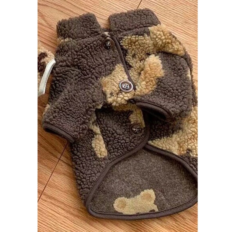 Pet Plush Clothes Cute Pattern Winter Comfortable Warm Dog Cat