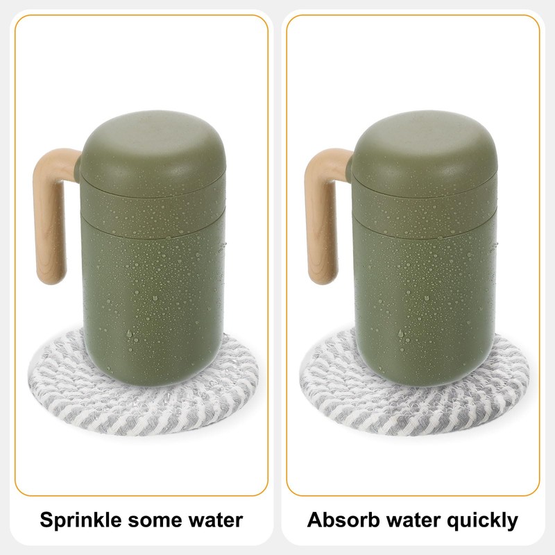 sourcing map Drink Coasters with Holder, 8 Pcs 4 Inch