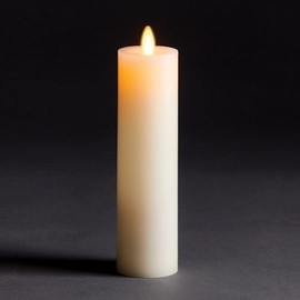 Napa Home & Garden LIGHTLi Moving Flame Advanced Battery-Operated LED Indoor Wax Pillar Candle, Ivory, 2"" x 8"", 993763