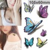 EROSPA® Temporary Tattoo Sheet 3D Butterflies 10.5 x 6 cm