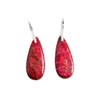 NUZUJX Imperial Jasper Stone Drop Earrings for Women Geometry Leaf