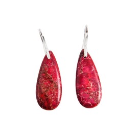 NUZUJX Imperial Jasper Stone Drop Earrings for Women Geometry Leaf Shape Waterdrop Jewelry