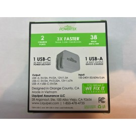 Powertek New! Liquipel Powertek Dual Port Wall Charger: USB-C 20W PD and USB-A 18W