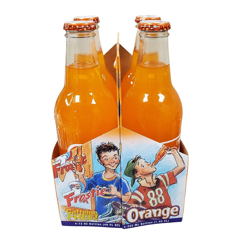 Frostie Soda 12 ounce Glass Bottles (Orange, 4)