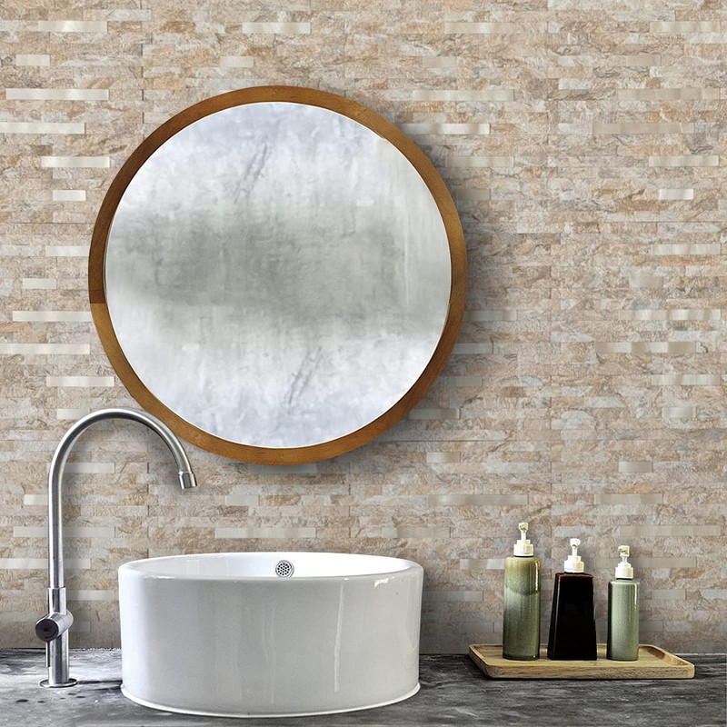 DICOFUN Peel and Stick Backsplash Wall Tile, 1 Sheet Sandstone