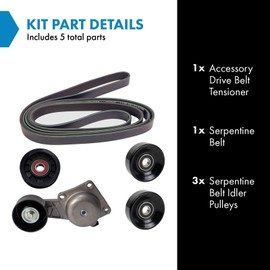 TRQ Belt Set Fits Ford Expedition Explorer F-150 Lincoln Navigator Mountaineer