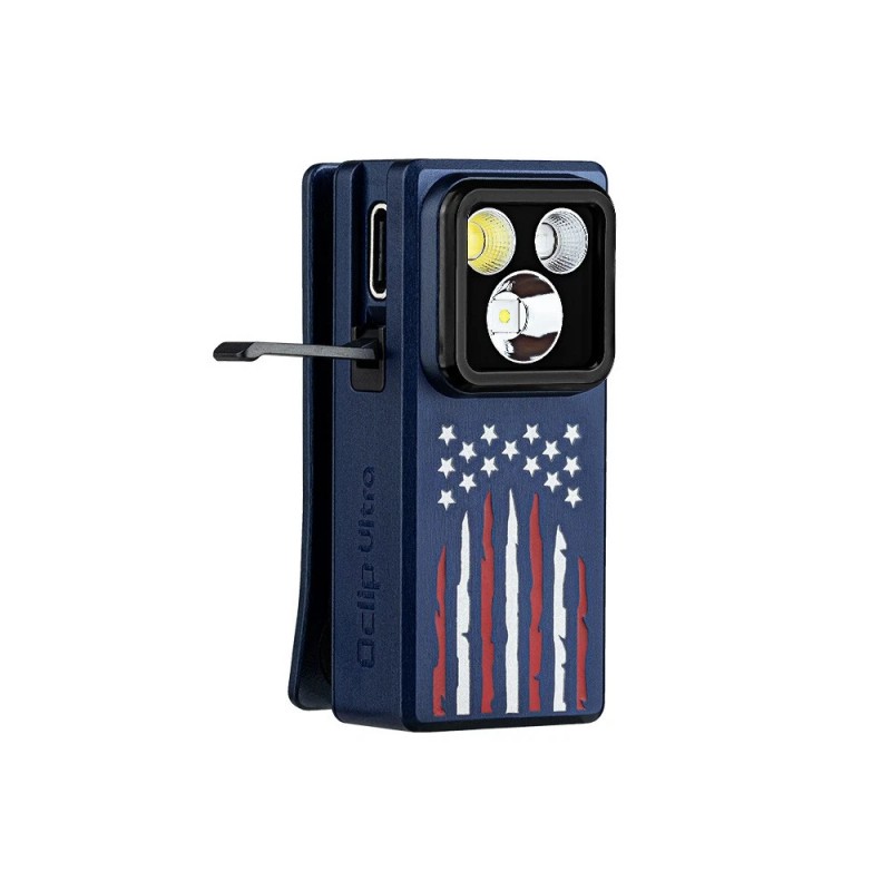 Olight Oclip Ultra Stars & Stripes Clip-On Light, Flood, Spot,