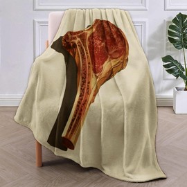 Steak Blanket Gifts for Kids Adults Women Girls Soft Warm Lightweight Cozy Plush Beaf Meat Foods Throw Blankets for Bedroom Living Room Sofa Home Decor 80"x60"