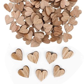 Pack of 100 Wooden Hearts Decorative Confetti, Confetti Wooden Hearts Wedding Table Decoration Valentine's Day Birthday Christening Heart for Crafts 12 mm Heart Decoration Mother's Day Anniversary