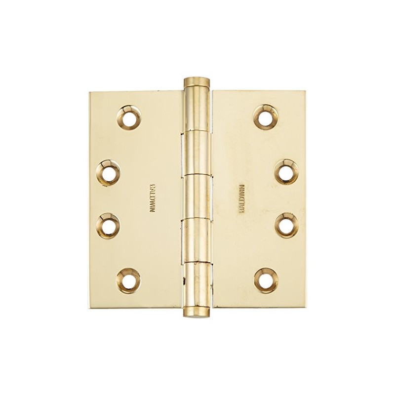 Baldwin 1040031INRP Unlaquered Square Mortise Hinge with Non Removable Pin,