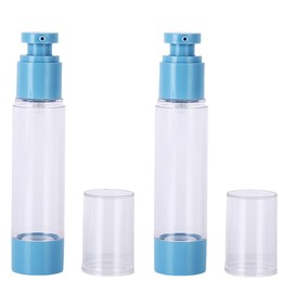 2 Pcs 100ml 3.3oz Clear Airless Pump Bottles Travel Bottles for Toiletries Leakproof Lotion Pump Bottles Soap Dispenser Cosmetic Container Bottles for Cream Essential Oil Blends Shampoo