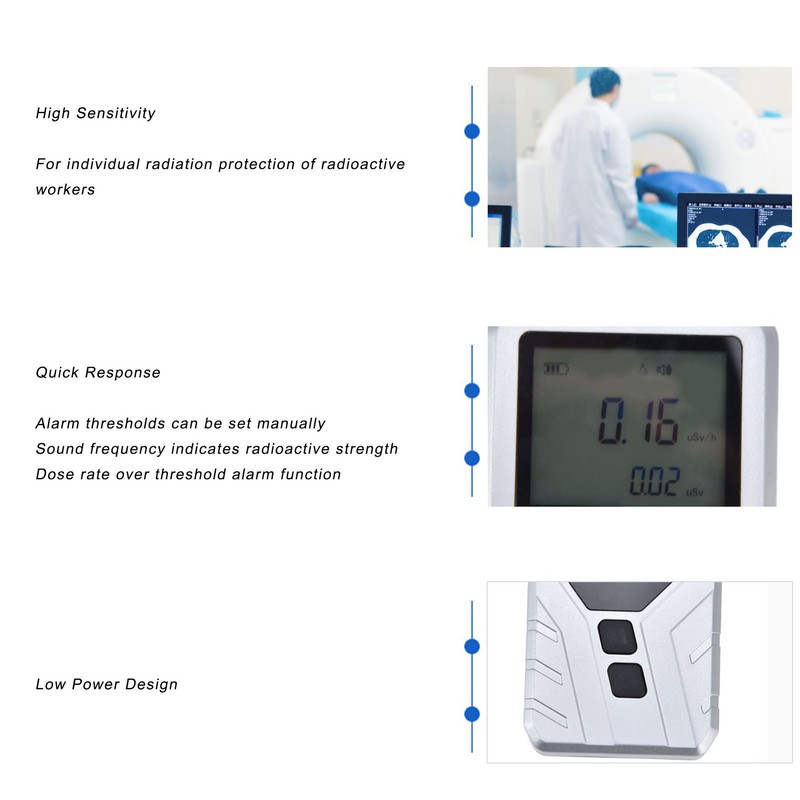 Nuclear Radiation Detector Digital Alarm Body Electromagnetic Radiation Geiger Counter