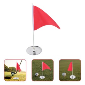 SUPVOX Golf Flagstick and Hole Cup Set, Stainless Steel and Oxford Cloth, Red, for Backyard Practice and Family Games