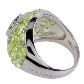 POMPÖÖS by Harald Glöckler G0224R/90/03/ (54 (17.2)) Women's Ring Rhodium-Plated 925 Silver, Silver, Cubic Zirconia