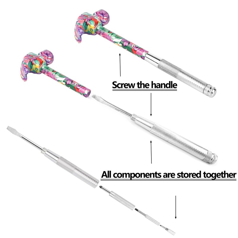 LANDIBO 6-in-1 Multifunctional Metal Flower Hammer & Screwdriver Tool Set,