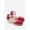 VISCATA Formiga Espadrille Canvas Low Wedges with Buckle Ankle Strap