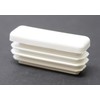 Plastic 1/2 x 1-1/2 inch White Rectangle Tubing Cap, Finishing