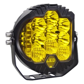 AUXTINGS 5 inch 50W Amber Yellow Side Shooter LED Work Light Bar Off Road Driving Light Spot Flood Combo Driving Lamp IP67 Waterproof Fog Lights for JP Truck ATV SUV Car Boat,10-30V