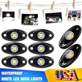 Unbranded 8x White LED Rock Lights Underbody Light For Jeep Offroad Truck ATV UTV 4x4 Boat
